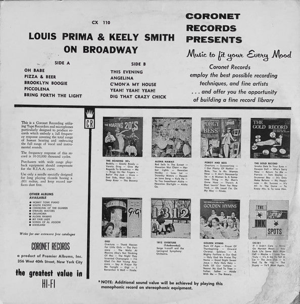 Louis Prima & Keeley Smith On Broadway