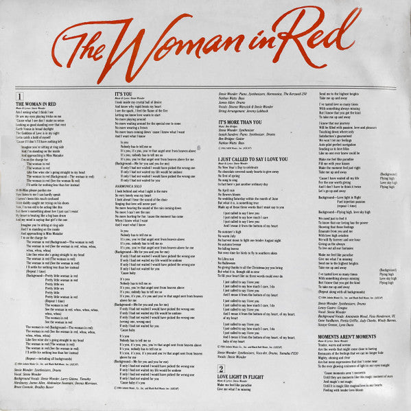 The Woman In Red (Selections From The Original Motion Picture Soundtrack)